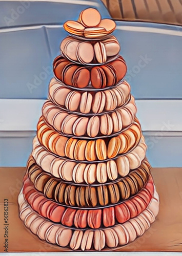 a stack of macarons in the shape of a pyramid