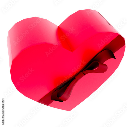 3D Heart Shaped Boxes Render Valentine's elements PNG