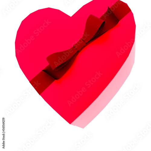 3D Heart Shaped Boxes Render Valentine's elements PNG