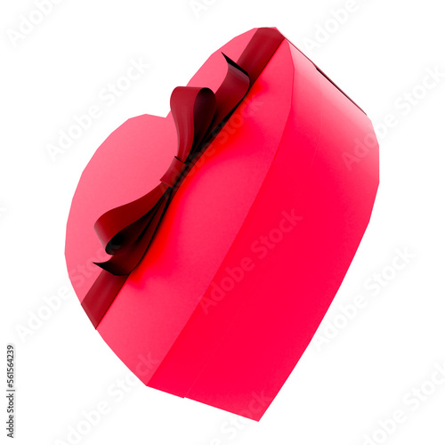 3D Heart Shaped Boxes Render Valentine's elements PNG