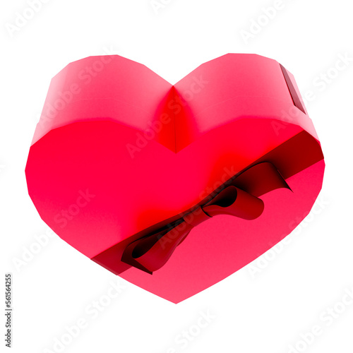 3D Heart Shaped Boxes Render Valentine's elements PNG