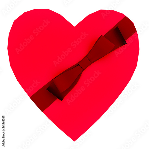 3D Heart Shaped Boxes Render Valentine's elements PNG