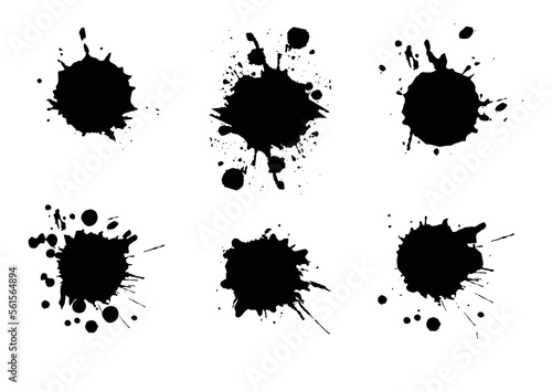 Vector grunge color splatter set. paint splash set . liquid stains. illustration vector design