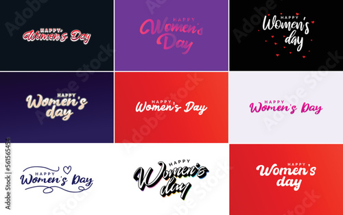 Set of cards with an International Women's Day logo © Muhammad