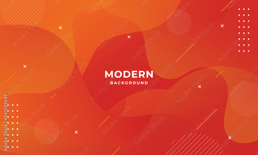 Abstract modern background. Fluid shapes composition with orange color. Cool background design for posters. Vector illustration