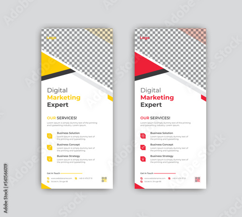 Creative digital marketing agency business rack card or dl flyer template design.