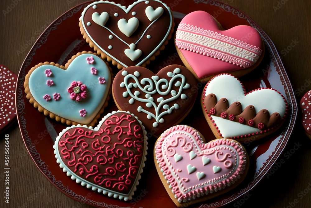 Cookies Valentine heart, Generative AI