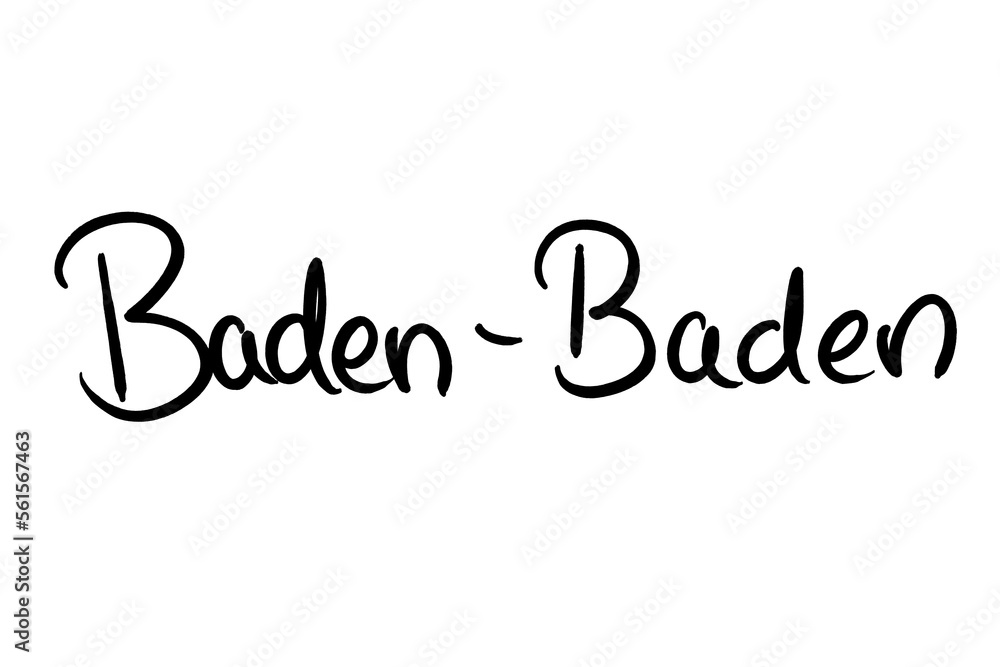 baden-baden Handwritten black on white 
