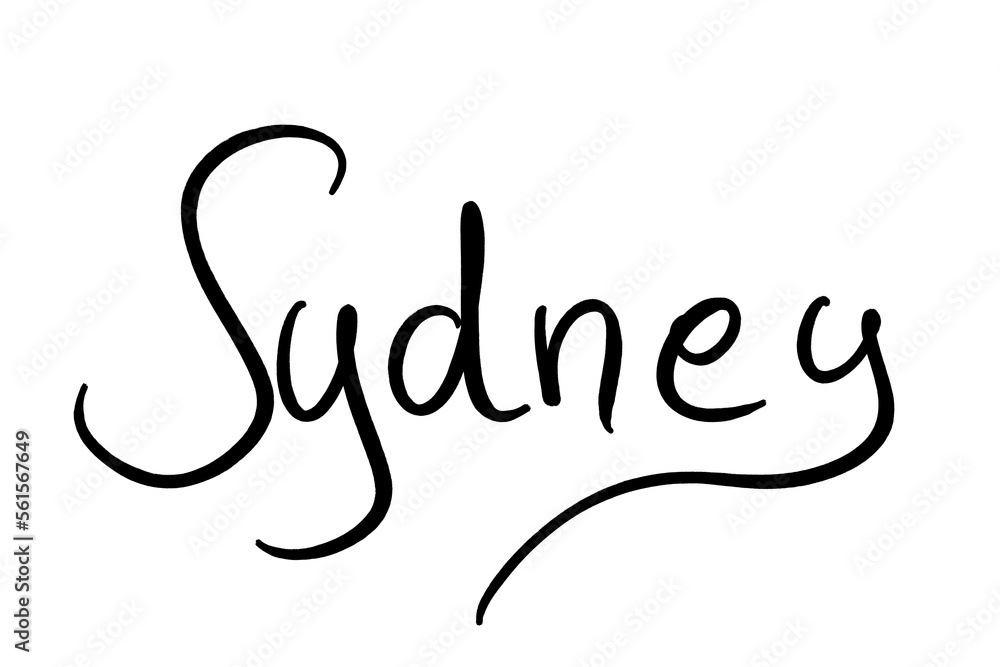 Sydney Handwritten black on white Sydney Handwritten black on white