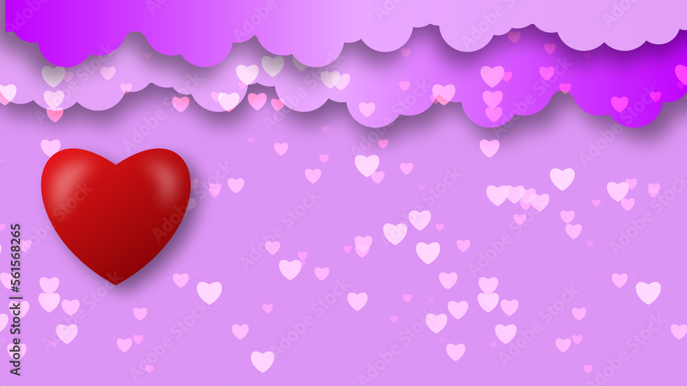 pink love background with heart shape
