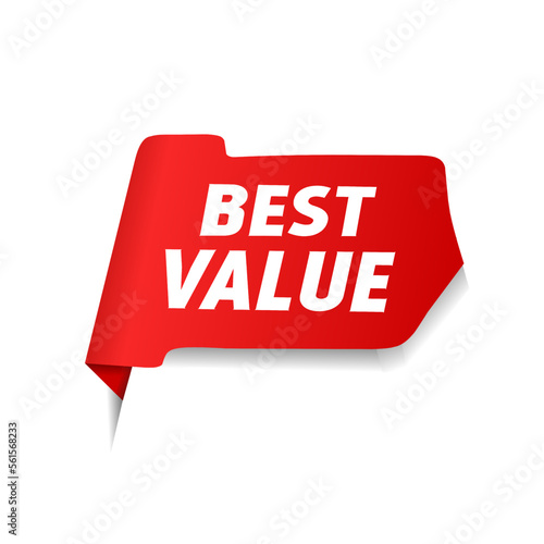 Best value vector label, banner template. Flat design. Vector illustration on white background.