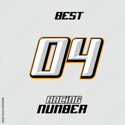 Vector Racing Number Template 04