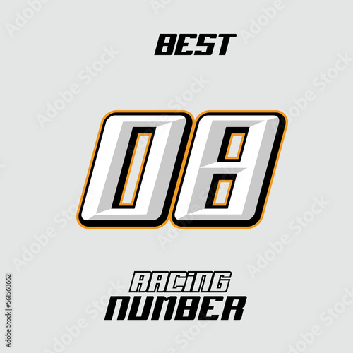 Vector Racing Number Template 08