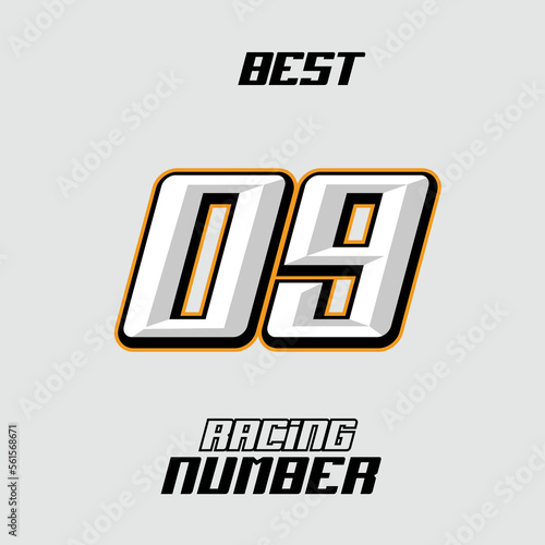 Vector Racing Number Template 09