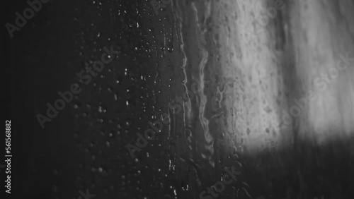 dark horror rain during night. halloween background.