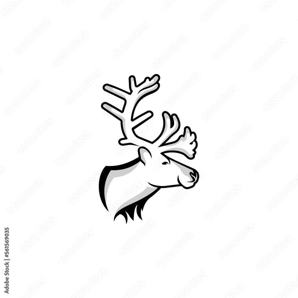 Caribou logo design icon. Caribou logo design inspiration. Artic animal