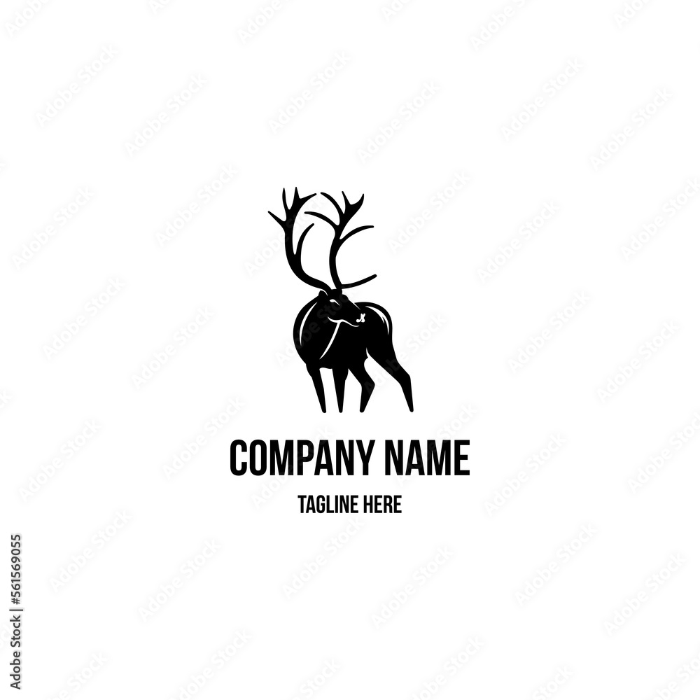 Stockvector Caribou logo design icon. Caribou logo design inspiration