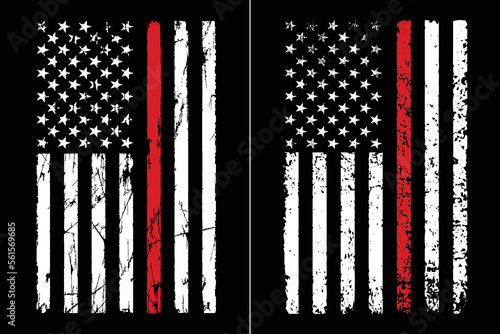 American Flag Thin Red Line Design