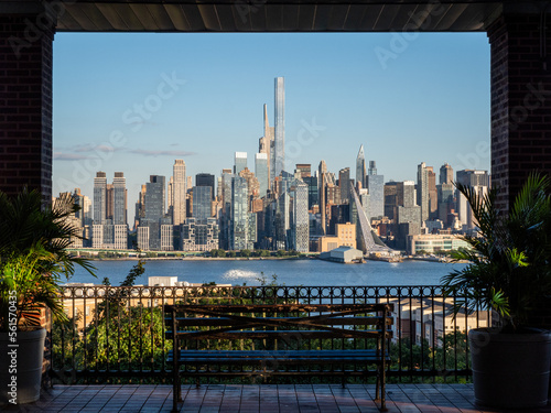 Manhattan panorama view from West New York, USA.
