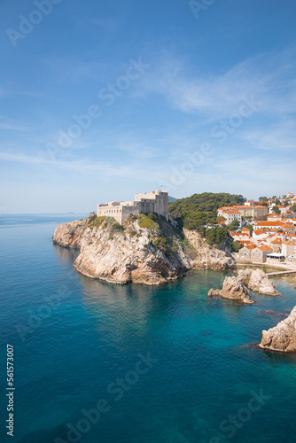 Lovrijenac fortress positioned on a high cliff, located in Dubrovnik, Croatia, Europe.