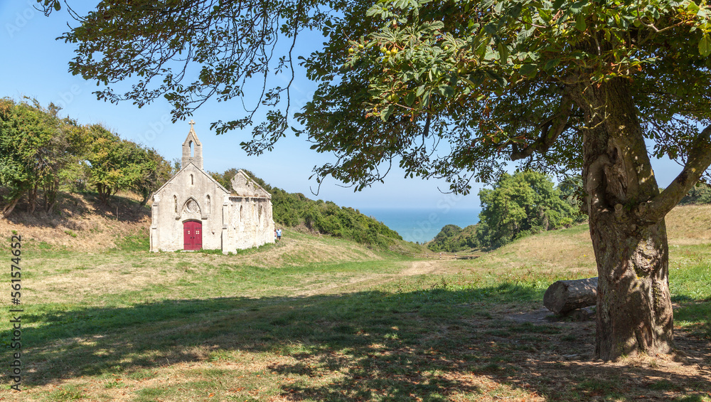 Chapelle Saint Simeon, Val des Hachettes, in der Nähe von Colleville-sur-mer, Frankreich Chapelle Saint Simeon, Val des Hachettes, in der Nähe von Colleville-sur-mer, Frankreich