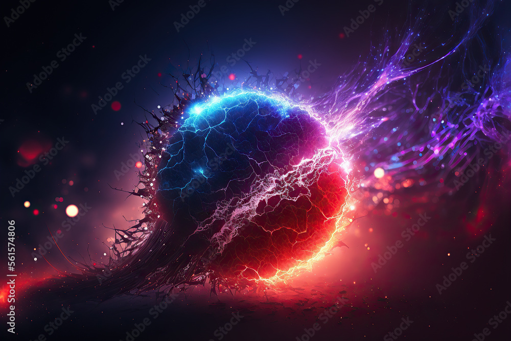 Abstract Kenetic Explosions and Swirls Electric Energy Background Cosmic Dyanamic