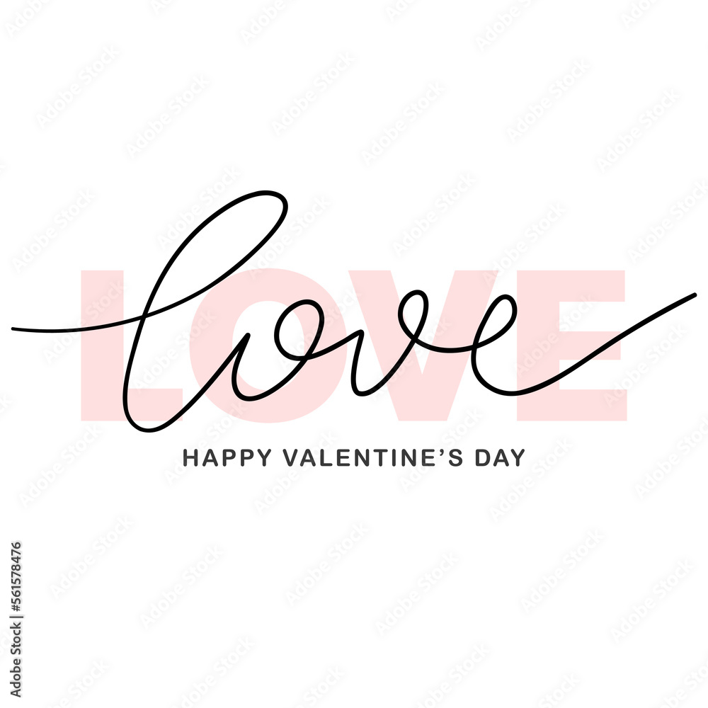 Love handwritten on white background ,for February 14, Vector illustration EPS 10