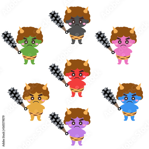 鬼のイラスト素材のセット　ベクター