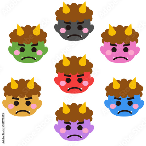 鬼のイラスト素材のセット　ベクター