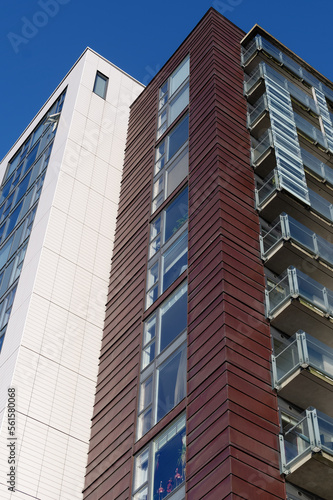 High rise residential building of flats with cladding being replaced with fire resistant materials