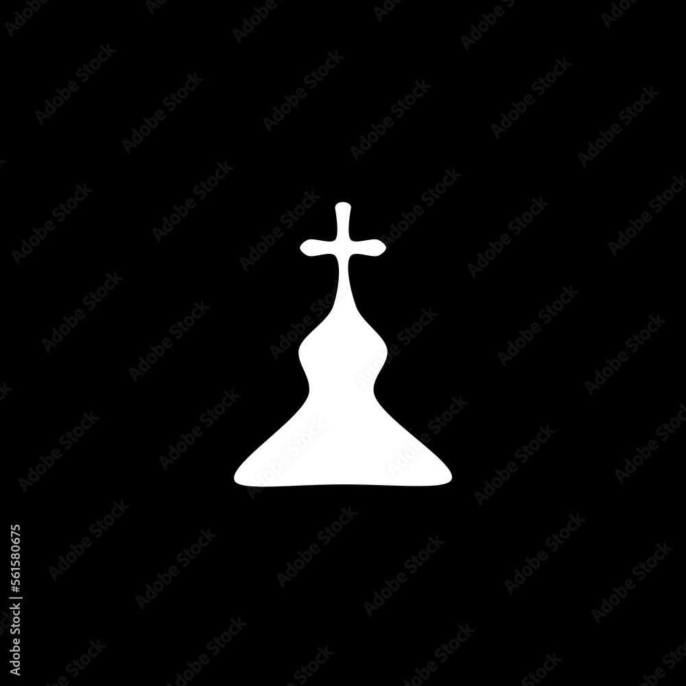 Christian cross .Black and white silhouette. Christian cross .Black and white silhouette.