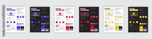 DIN A4 Brand Guidelines Poster Layout Set, Simple style and modern layout Brand Style