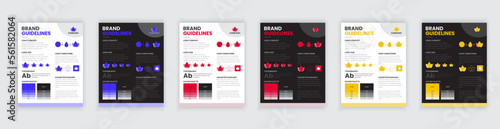 DIN A4 Brand Guidelines Poster Layout Set, Simple style and modern layout Brand Style
