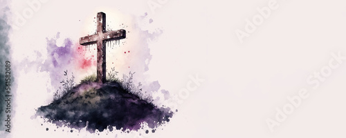 Good Friday - Crucifixion - Watercolour (Generative Art)