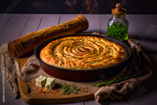 tasty meat pie called burek photo