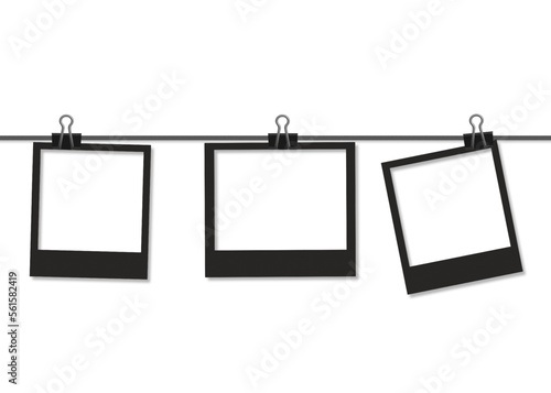 blank photo frames on rope, blank photo frame, blank photo frames, blank photo frame, polaroid set