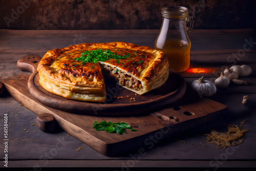 tasty meat pie called burek photo