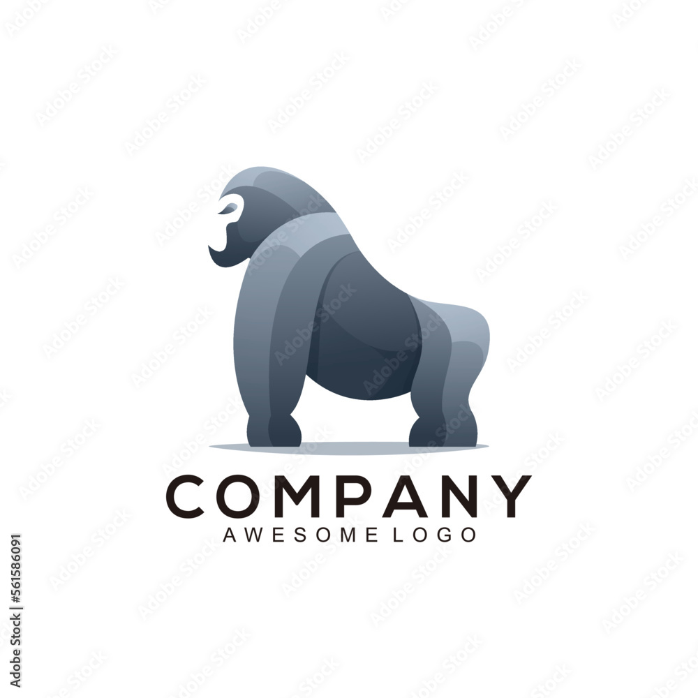 Obraz premium Logo illustration gorilla gradient colorful style