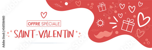 Offre spéciale Saint Valentin - Bannière publicitaire autour de la Saint Valentin 