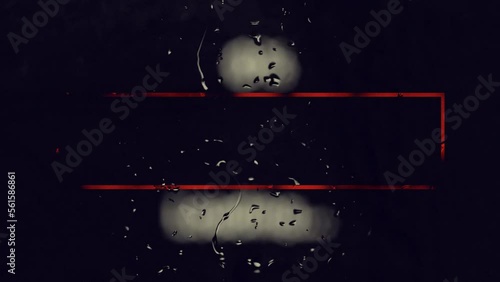 雨滴が流れる窓ガラスのプログレスバー