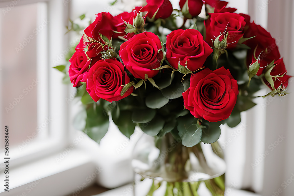 Obraz premium Bouquet of fresh flowers. holiday gift to your loved one. Valentine's Day. pink,
