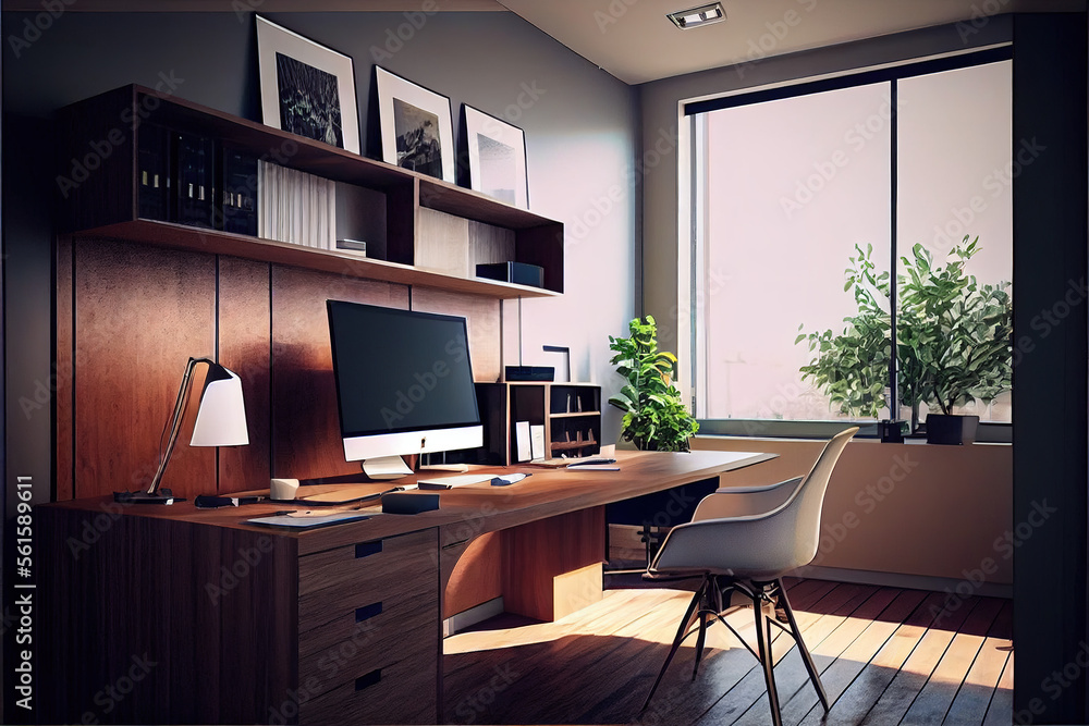 Clean modern office modern office clean office luxury, Generative AI Clean modern office modern office clean office luxury, Generative AI