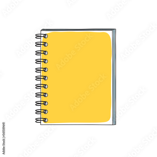 yellow notebook handrawn doodle art vector illustration