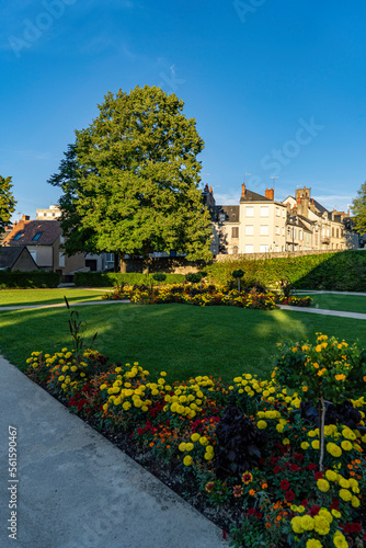 Garden for walking and peaceful moment of Couvent des Cordelier, Chateauroux City during summer