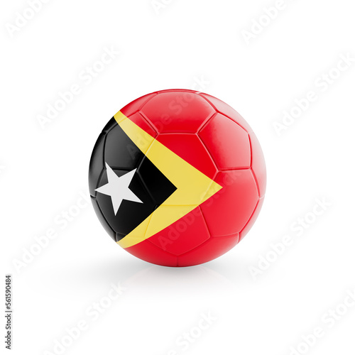 3D football soccer ball with East Timor national team flag isolated on white background - 3D Rendering