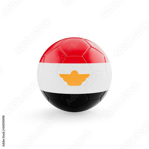 3D football soccer ball with Egypt national team flag isolated on white background - 3D Rendering