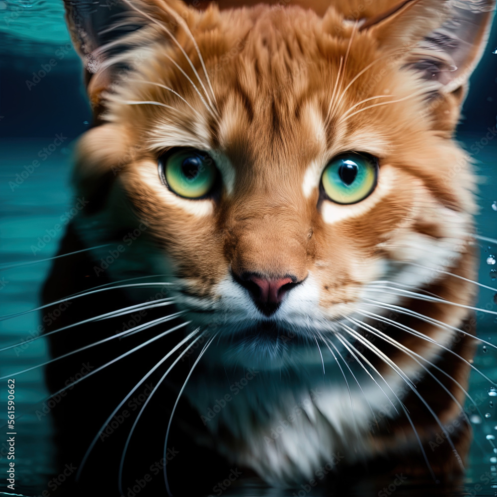 Cat Diving Into Water - Ai Generated Cat Diving Into Water - Ai Generated
