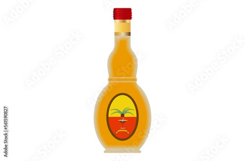 double chamber tequila bottle isolated on white background