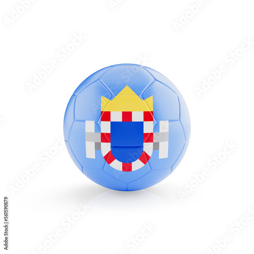 3D football soccer ball with Melilla national team flag isolated on white background - 3D Rendering