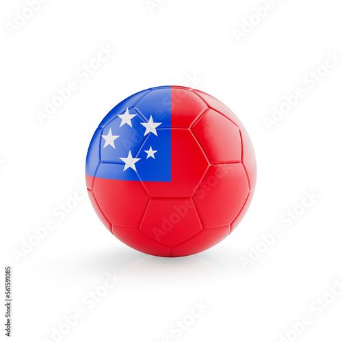 3D football soccer ball with Samoa national team flag isolated on white background - 3D Rendering